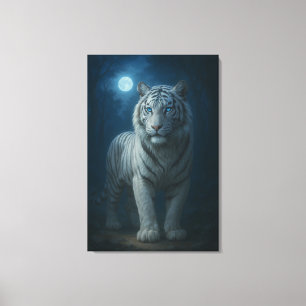 White Tiger – Mystical Fantasy Portrait – ManJiang Canvas Print