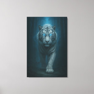 White Tiger – Mystical Fantasy Portrait – ManJiang Canvas Print