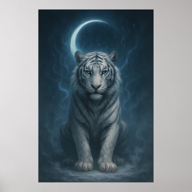 White Tiger – Mystical Fantasy Portrait – ManJiang Poster (Front)