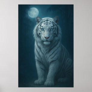 White Tiger – Mystical Fantasy Portrait – ManJiang Poster