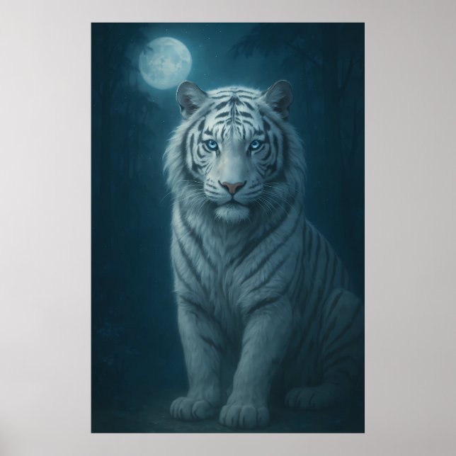 White Tiger – Mystical Fantasy Portrait – ManJiang Poster (Front)