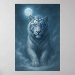 White Tiger – Mystical Fantasy Portrait – ManJiang Poster