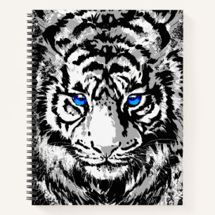 White Tiger Notebook - Tiger Artwork - Wildlife