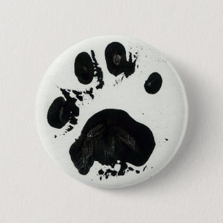 White Tiger Paw Print Button