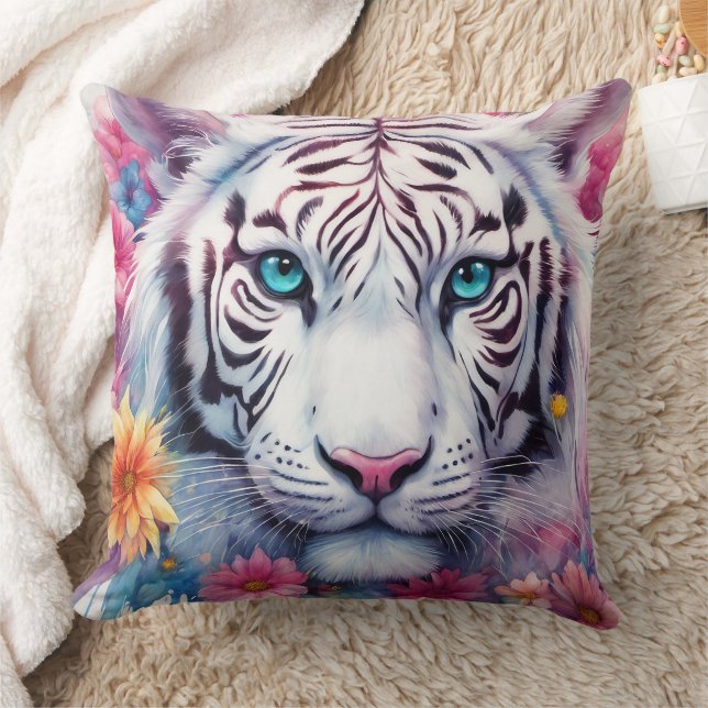 White Tiger -Pillow Cushion (Blanket)