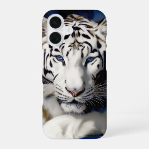 White Tiger Portrait iPhone 16 Case