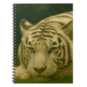 White Tiger Resting in Woodland Shade Notebook
