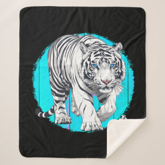 White Tiger Sherpa Blanket