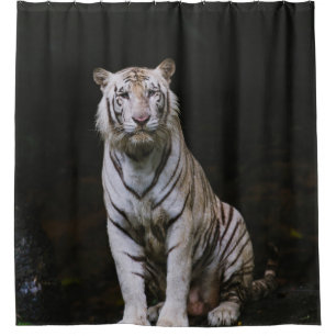 WHITE TIGER SHOWER CURTAIN