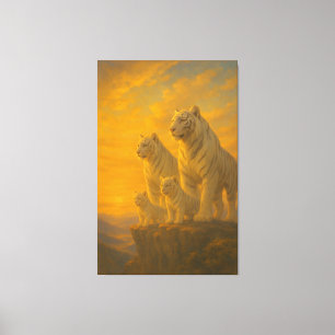 White Tiger • Sunlit Peak Ancestral Lineage ManJ Canvas Print