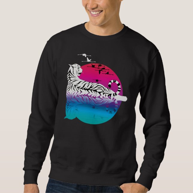 White Tiger Sunset  Sweatshirt (Front)