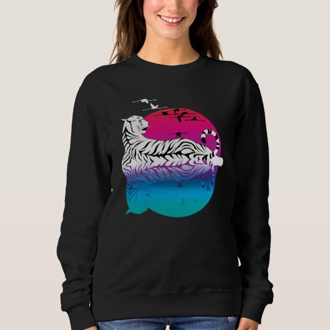 White Tiger Sunset Sweatshirt (Front)
