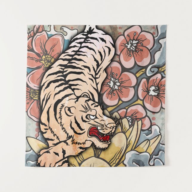 White Tiger Tapestry (Front)