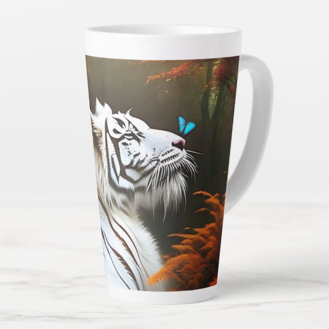 White Tiger Those Loving Moments, Latte Mug (Right Angle)