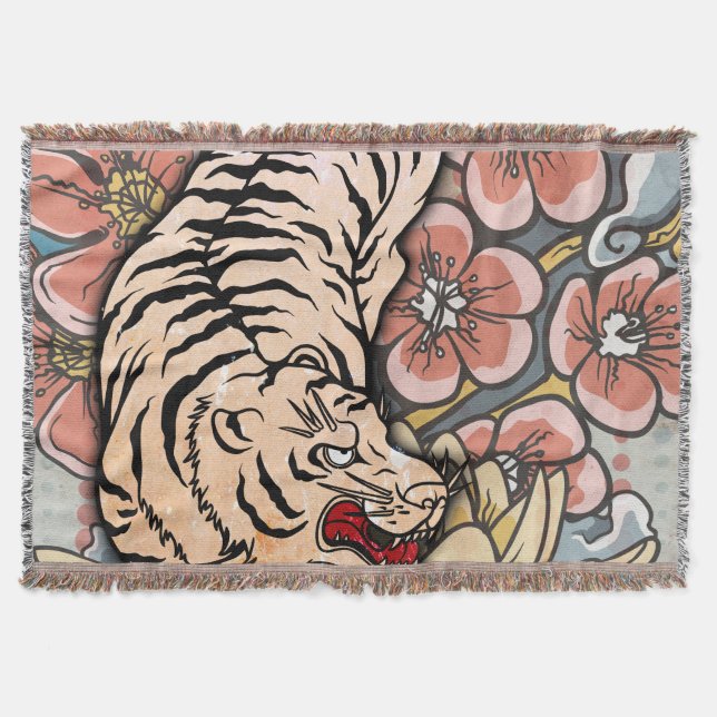 White Tiger Throw Blanket (Front)