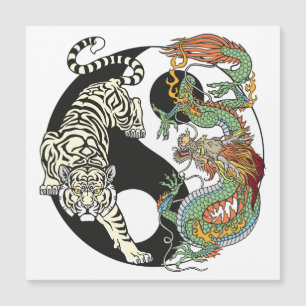 White tiger versus green dragon in the yin yang