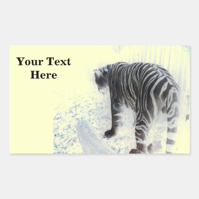 White Tiger wild animal Rectangular Sticker (Front)