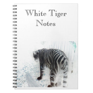 White Tiger Wild Animal Spiral Notebook