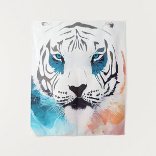 White Tiger Wild Nature Animal Colors Art Painting Tapestry