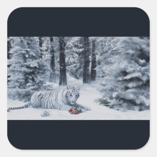 White Tiger Winter Forest Sticker