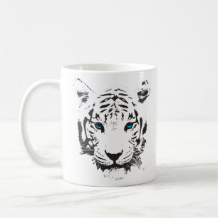 White Tiger with Blue Eyes Coffee Mug