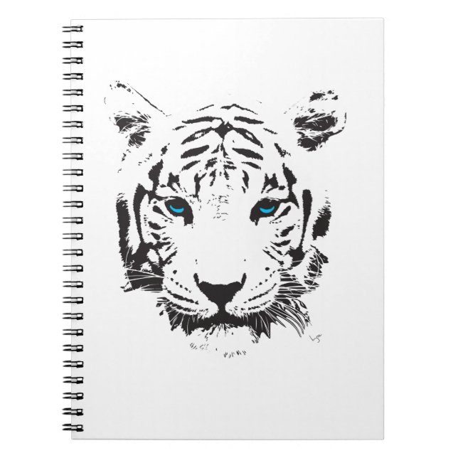 White Tiger with Blue Eyes Notebook (Front)