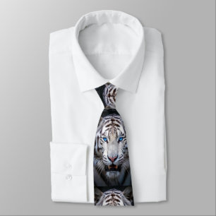 White Tiger with Blue Eyes Tie