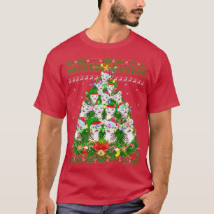 White Tiger Xmas Lighting Tree White Tiger Ugly Ch T-Shirt