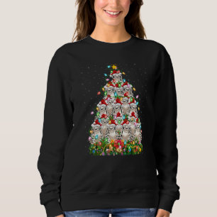 White Tiger  Xmas Santa White Tiger Christmas Tree Sweatshirt