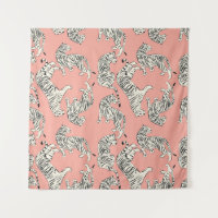 White Tigers: Pink Exotic Pattern