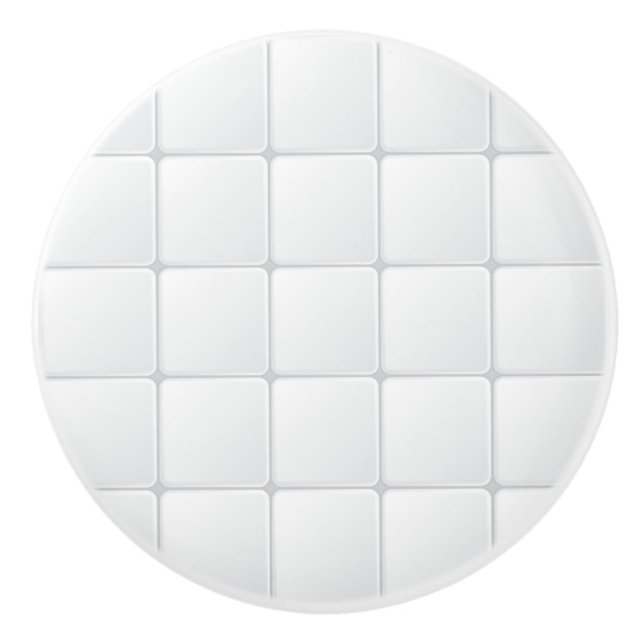 White tile ceramic knob (Front)