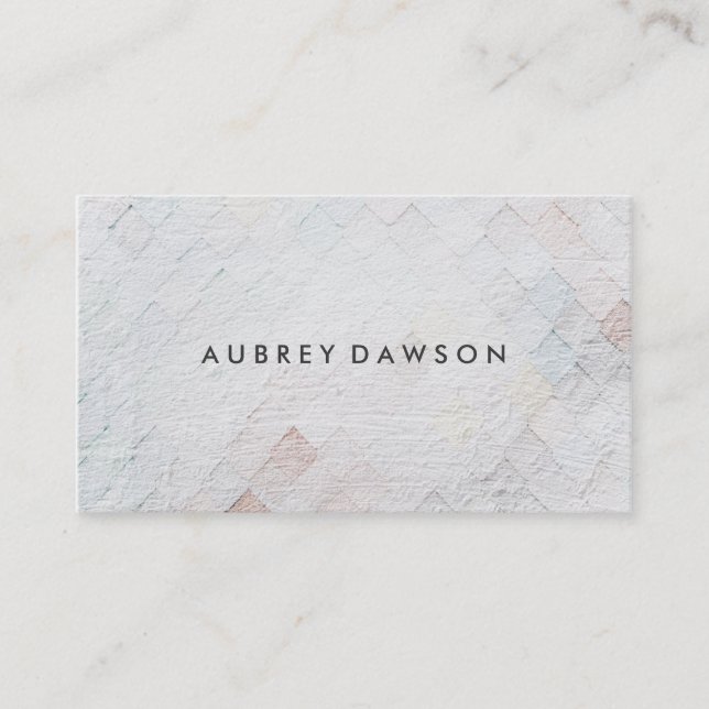 White Tile Grunge Pattern Business Card (Front)