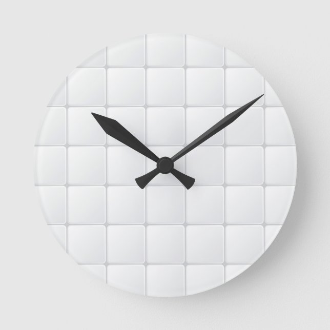 White tile round clock (Front)