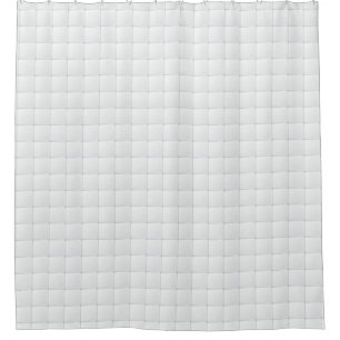 White tile shower curtain