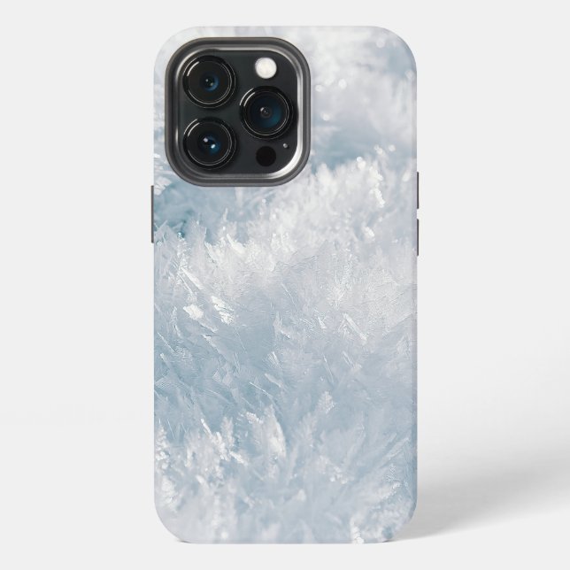 White Tinsel with Snowflakes Pattern iPhone Case (Back)