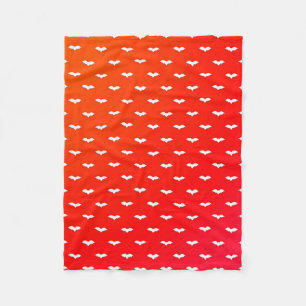White Tiny Bats Red Fleece Blanket