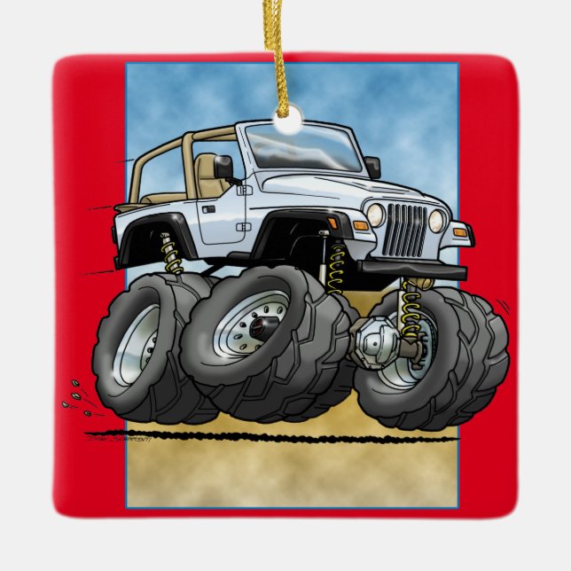 White_TJ Ceramic Ornament (Front)