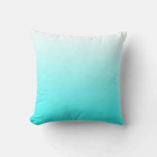White to Aqua Blue Gradient Cushion