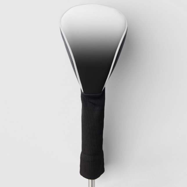 White to Black Gradient Modern Golf Style | Clean  Head Cover (Front)
