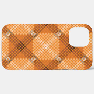 White to brown circles on orange, forming squares iPhone 12 pro max case