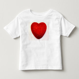 WHITE TODDLER RUFFLED DRESS WITH A BIG RED HEART T-Shirt
