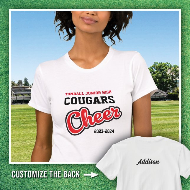 White Tomball Junior High Cougars Cheer 2023-2024 T-Shirt (Creator Uploaded)