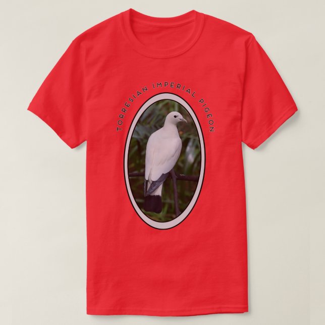 White Torresian Imperial Pigeon Twitcher Gift T-Shirt (Design Front)
