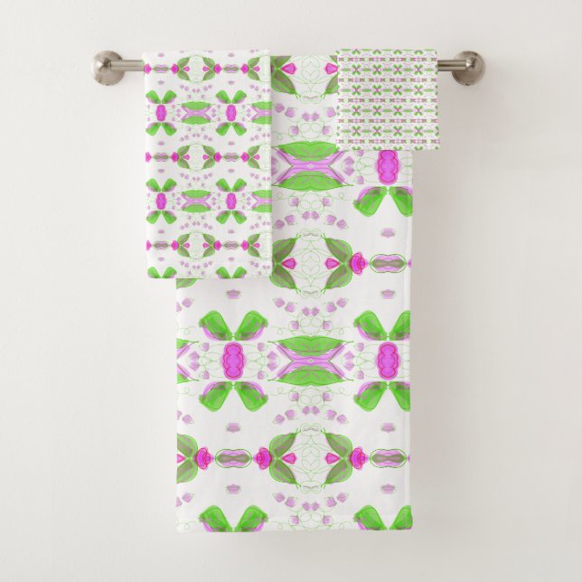 White Towel Set with Hot Pinks (Insitu)