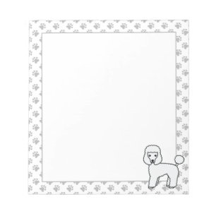 White Toy Poodle Cute Cartoon Dog Notepad