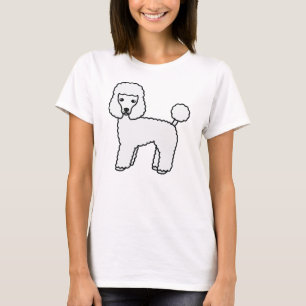 White Toy Poodle Cute Cartoon Dog T-Shirt