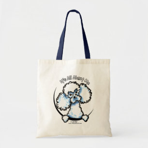 White Toy Poodle Its All About Me Tote Bag