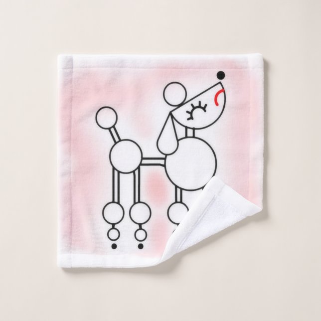 White Toy Poodle Wash Towel Flannel (Wash Cloth)