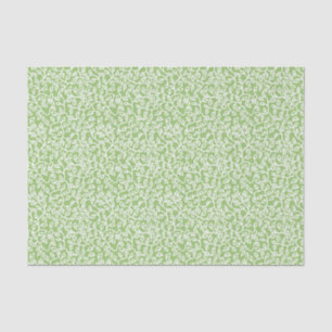 White Trailing Leaves Pattern on Apple Green Tissue Paper