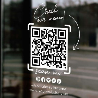 White Transparent Business QR Code Social Media